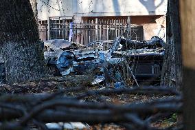 Aftermath of Russian shelling of Odesa on November 18, 2024